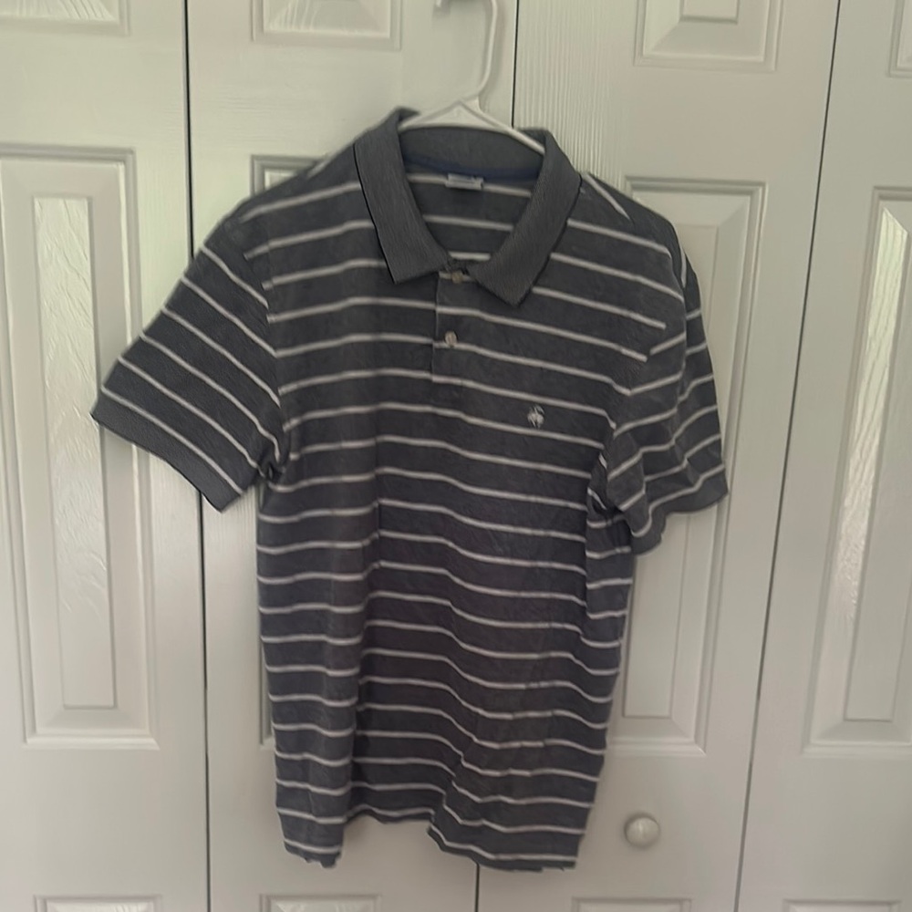 Brooks Brothers Classic Gray and White Polo with Stripes XL